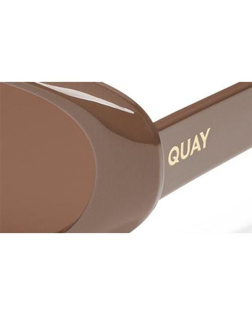 Quay Brown Felt Cute 52Mm Gradient Small Oval Sunglasses