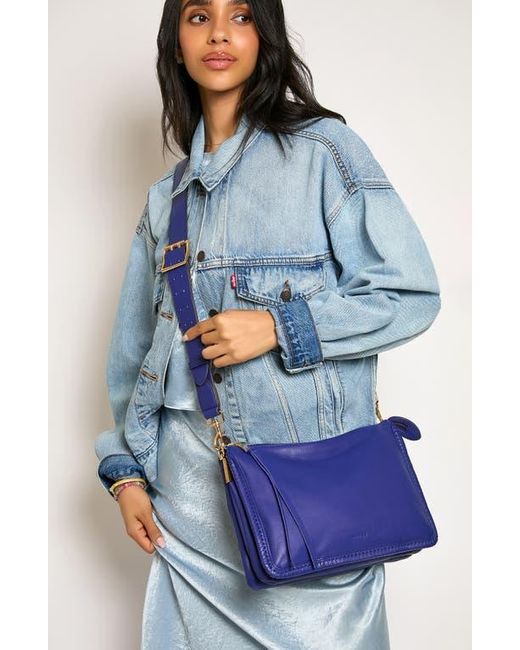 Aimee Kestenberg Blue Famous Leather Large Crossbody Bag