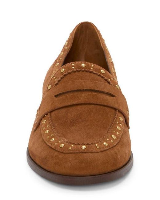 Vince Camuto Brown Camdyn Studded Penny Loafer