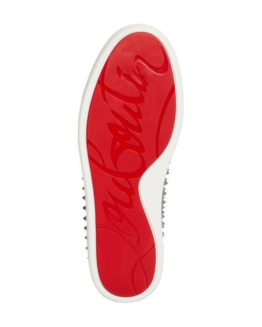 Christian Louboutin Gray Spikeboat Slip-On Sneaker for men