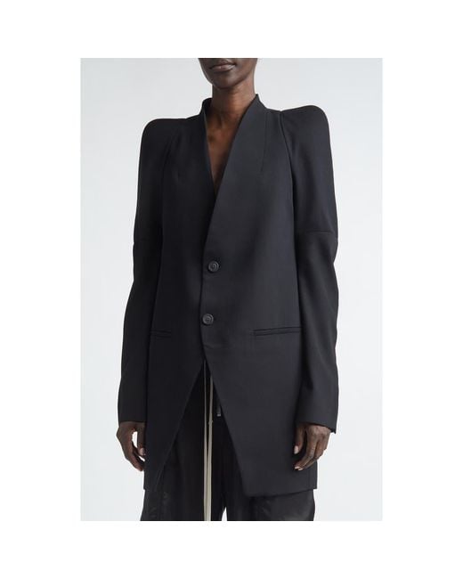 Rick Owens Black Temple Metro Wool Jacket