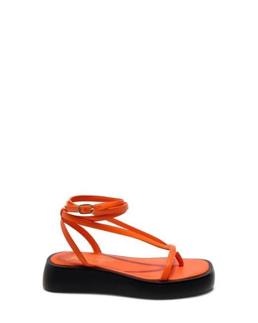 Free People Red Winnie Ankle Strap Platform Sandal