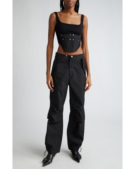 Dion Lee Black Rib Workwear Corset Top