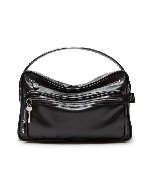 Acne Black Medium Camero Leather Shoulder Bag