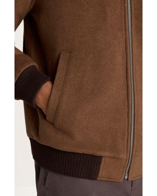 Bonobos Brown Wool Blend Bomber Jacket for men