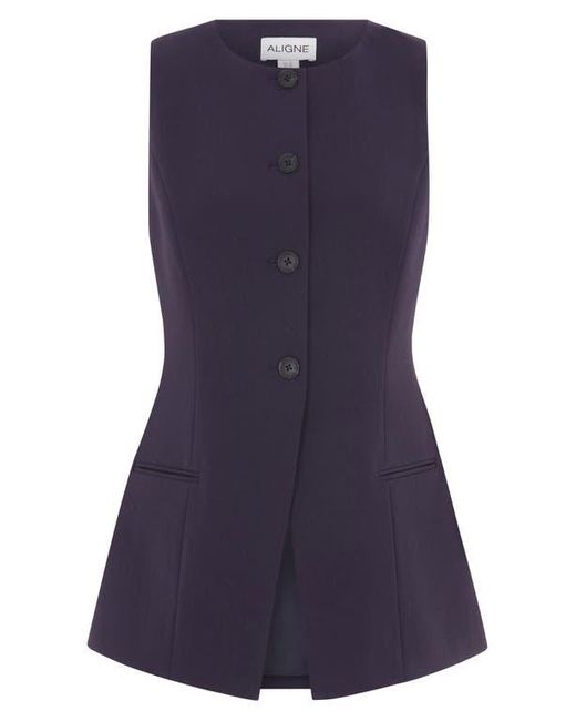 ALIGNE Blue Leo Collarless Vest