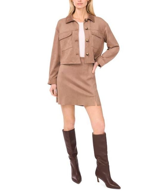 Vince Camuto Brown Faux Suede Jacket