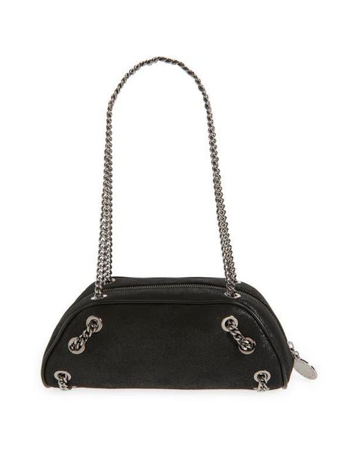 Stella McCartney Black Small Falabella Shaggy Deer Faux Leather Shoulder Bag