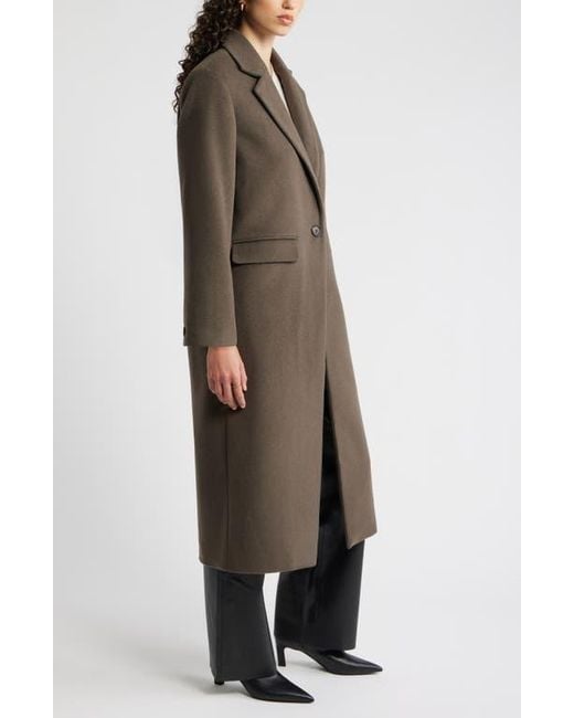 Nordstrom Black One-Button Wool Blend Coat