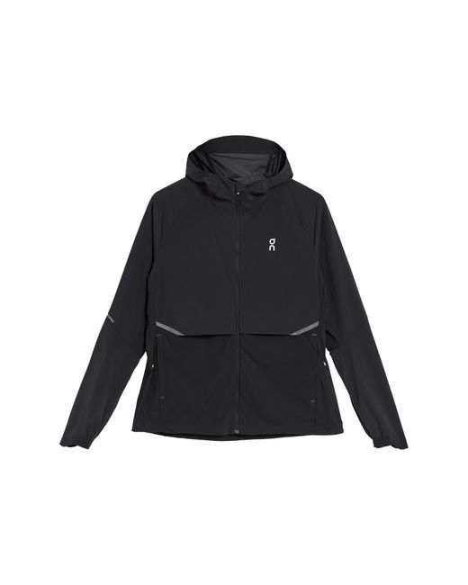 On Shoes Black Core Hooded Packable Running Jacket