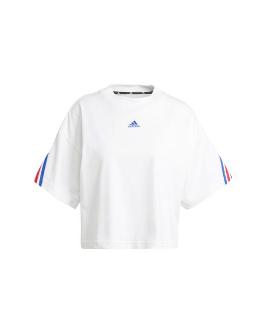Adidas White Future Icons 3-stripes Cotton T-shirt