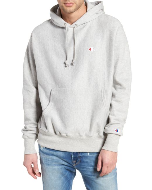 Champion Gray Reverse Weave Pullover Hoodie for men