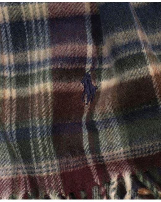 Polo Ralph Lauren Gray Cashmere Blend Plaid Scarf for men