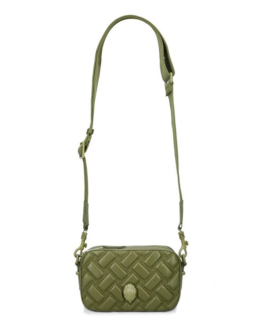 Kurt Geiger Green Small Kensington Drench Quilted Leather Camera Bag
