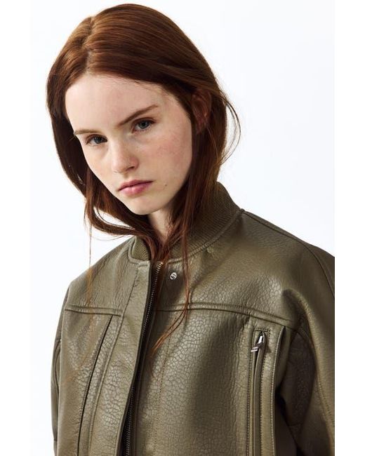 H&M Brown Coated Bomber Jacket