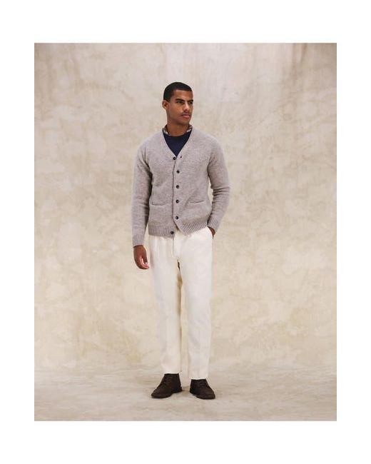 Fortela Gray Edmund Merino Wool Cardigan for men