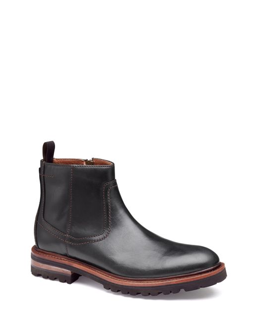 J & M COLLECTION Black Dudley Lug Water Resistant Boot for men