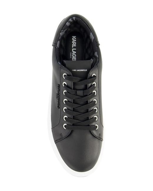 Karl Lagerfeld Black Leather Low Top Sneaker for men