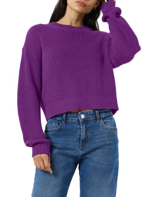 Noisy May Purple Maysa Crewneck Sweater