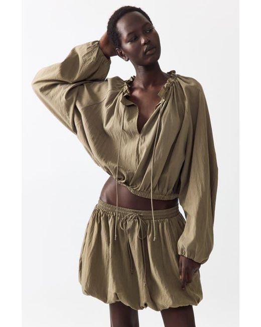 H&M Natural Bubble-Hem Blouse