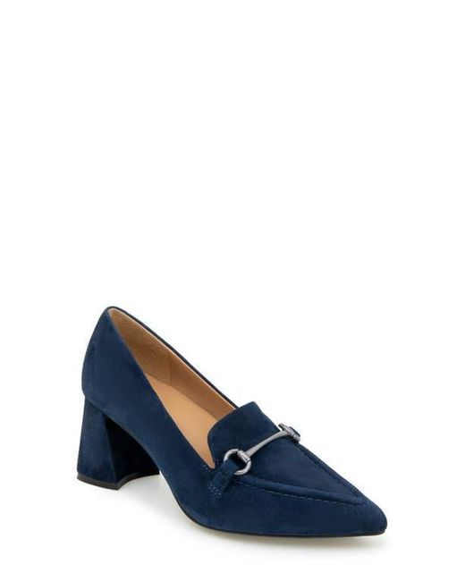 Gentle Souls Blue Dionne Pointed Toe Bit Loafer Pump