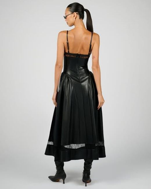 WeWoreWhat Women's Black Lace Panel Corset Midi Dress WeWoreWhat Women's Black Lace Panel Corset Midi Dress