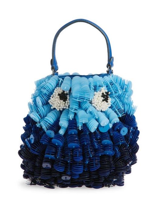 Anya Hindmarch Blue Sea Urchin Paillette Embellished Clutch