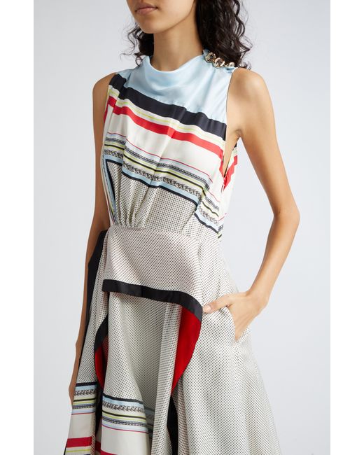 3.1 Phillip Lim White Ny Liberty Print Silk Cascade Dress
