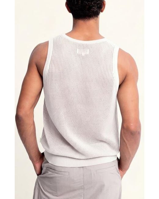 AUTO-REPLY™ White Mesh Tank for men