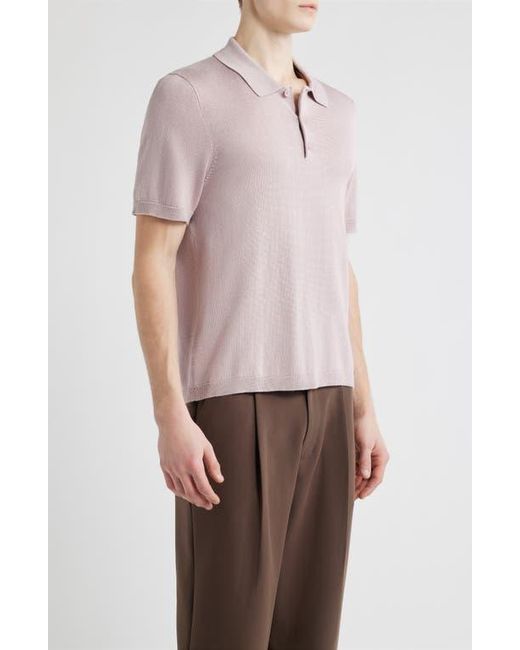 Open Edit Purple Solid Cotton Blend Polo Sweater for men