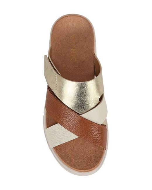 Vionic Brown Uptown Sunset Platform Wedge Slide Sandal