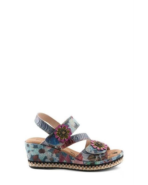 Spring Step Blue Shoes Spring Step Blissful Platform Wedge Sandal in Blue | Lyst