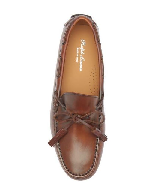 Ralph Lauren Brown Harold Suede Tasseled Driving Loafer for men