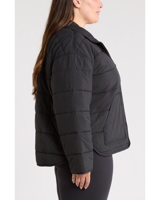 Zella Black Quilted Packable Jacket