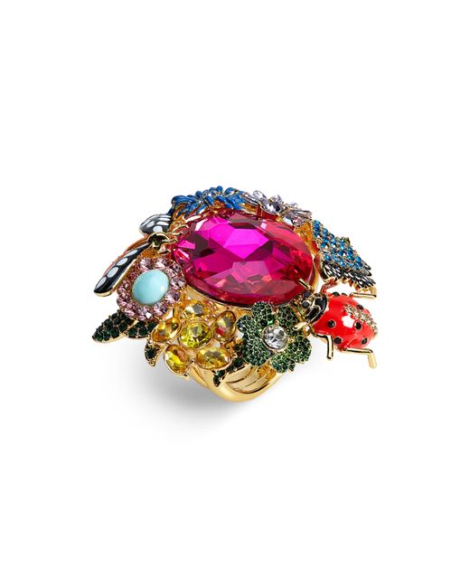 Kurt Geiger Red Floral Couture Ring