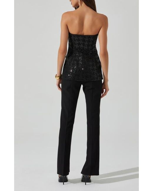 Astr Black Milani Strapless Sequin Top