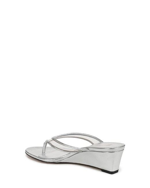 Veronica Beard White Clea Wedge Flip Flop
