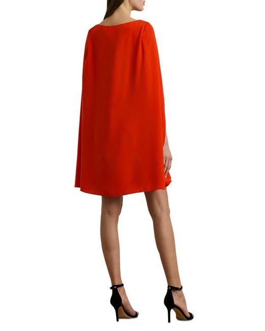 Ralph Lauren Red Capelet Georgette Cocktail Dress