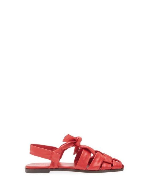 Hereu Red Bena Square Toe Slingback Sandal
