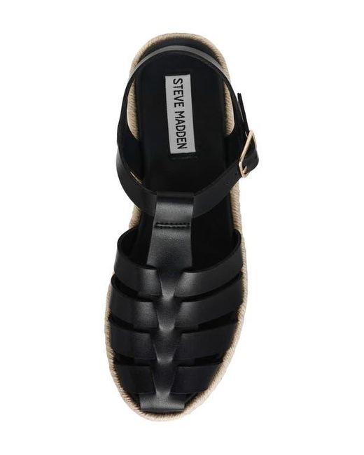 Steve Madden Black Marlin Espadrille Fisherman Sandal