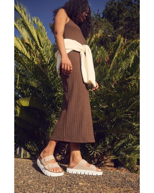 Birkenstock Natural Papillio By Arizona Exquisite Chunky Slide Sandal
