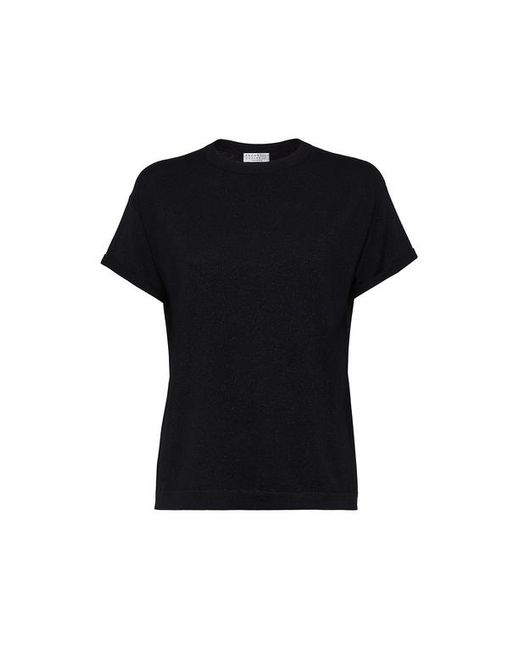Brunello Cucinelli Black Cashmere And Silk Lightweight Sweater