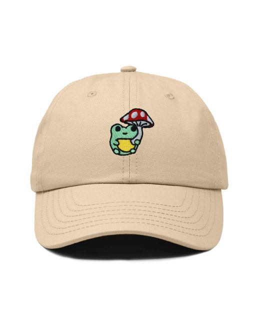 Alix Natural Mushroom Frog Embroidered Hat