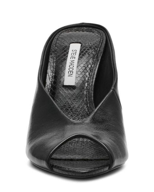 Steve Madden Black Agaze Peep Toe Slide Sandal