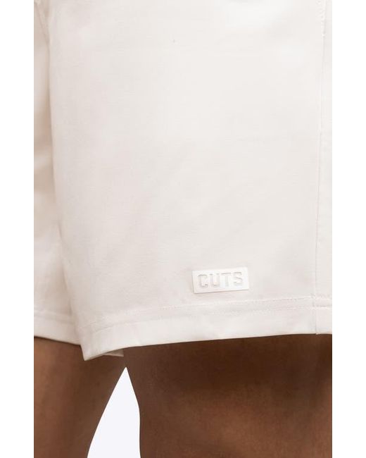 Cuts White Crossover Shorts for men