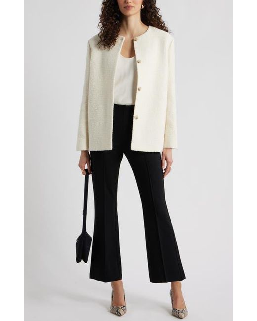 Nordstrom Natural Collarless Pleat Back Jacket