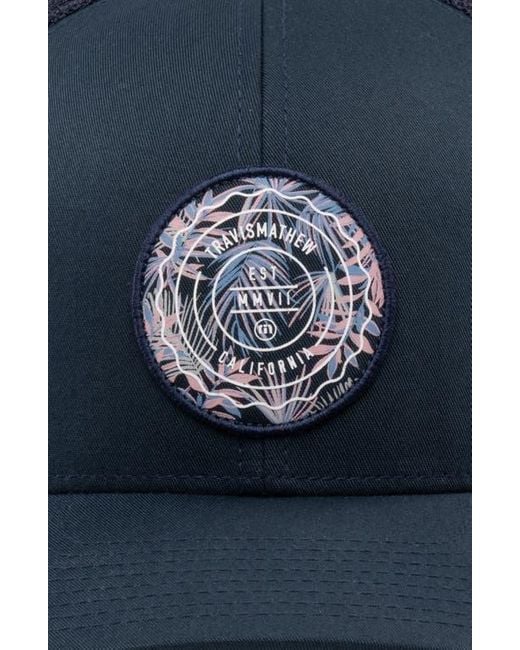 Travis Mathew Blue The Patch Floral Baseball Cap for men