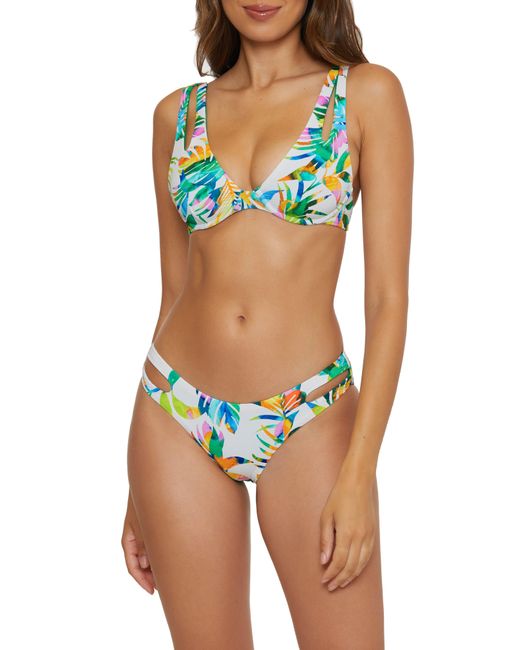 Becca Blue Isla Verde Seersucker Underwire Bikini Top