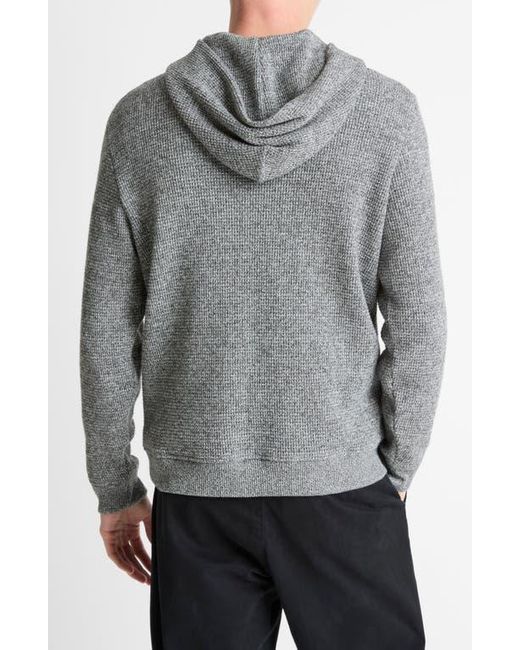 Vince Gray Brushed Waffle Texture Pullover Hoodie for men