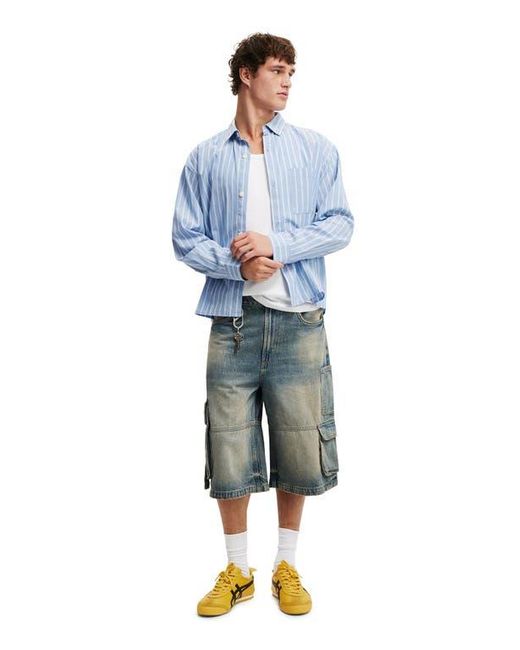 Cotton On Blue Super Baggy Jort for men